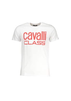 Cavalli Class Bianco Cotton Uomo T-Shirt - XL