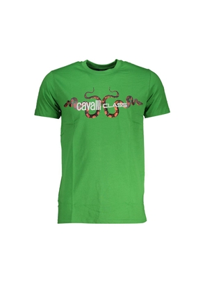 Cavalli Class Verde Cotton Men T-Shirt - L