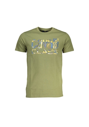 Cavalli Class Verde Cotton Mens T-Shirt - XL