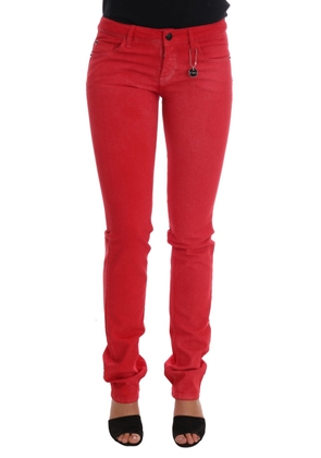 Costume National Red Cotton Stretch Slim Jeans - W28