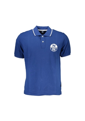 North Sails Blue Cotton Men Polo Shirt - M