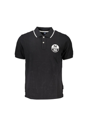 North Sails Black Cotton Men Polo Shirt - M