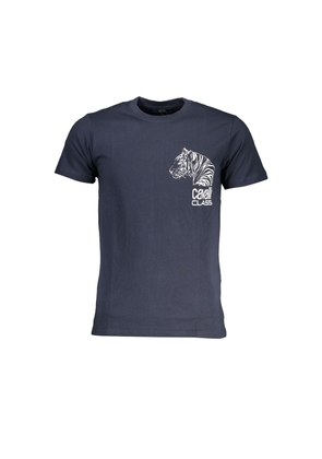 Cavalli Class Blu Cotton Men T-Shirt - XL