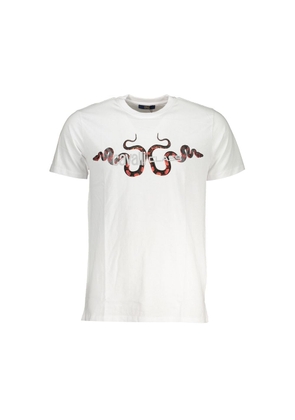 Cavalli Class White Cotton Men T-Shirt - XXL