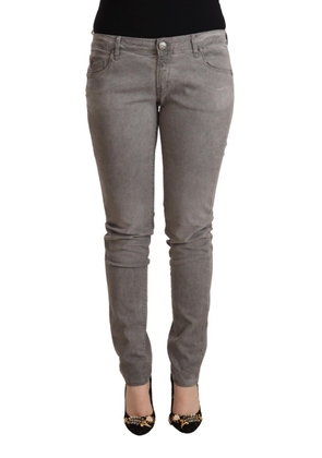 Acht Light Gray Washed Cotton Slim Fit Denim Jeans - W30