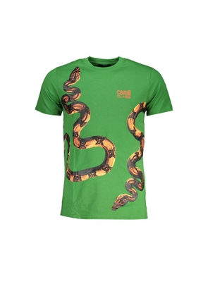 Cavalli Class Verde Cotton Men T-Shirt - XL