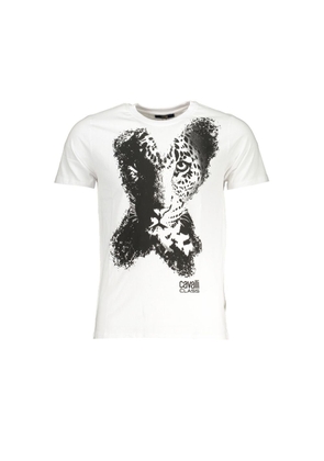 Cavalli Class White Cotton Men's T-Shirt - XL