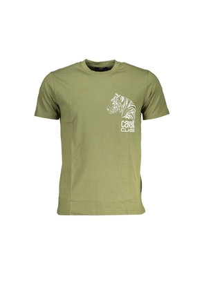 Cavalli Class Verde Cotton Men T-Shirt - XL