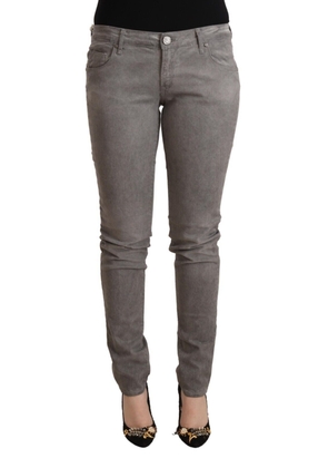 Acht Gray Cotton Low Waist Skinny Push Up Denim Jeans - W28
