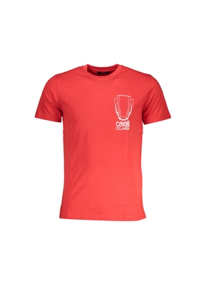 Cavalli Class Red Cotton Men's T-Shirt - L