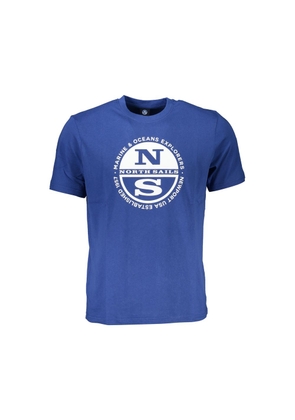 North Sails Blue Cotton Men T-Shirt - M