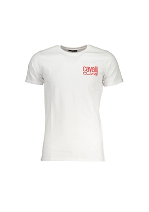 Cavalli Class White Cotton Men's T-Shirt - XXL