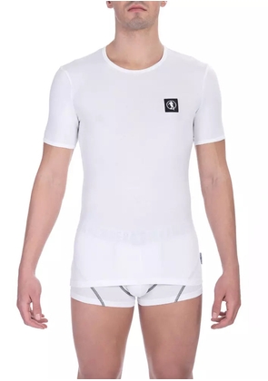 Bikkembergs White Cotton Men's T-Shirt Bi-Pack Crew Neck - M