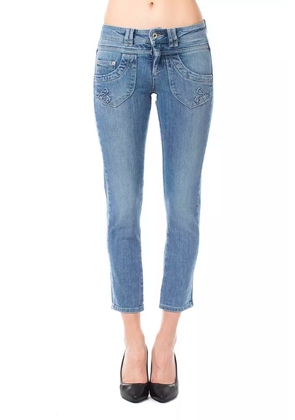 Ungaro Fever Light Blue Cotton Women Capri Jeans - W30