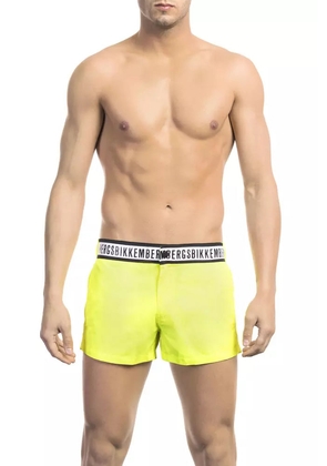 Bikkembergs Yellow Polyamide Men Swim Short - L