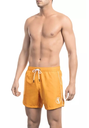 Bikkembergs Orange Polyester Men Swim Short - M
