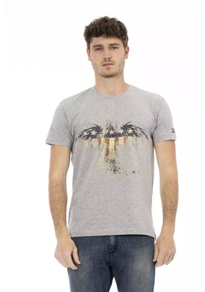 Trussardi Action Gray Cotton Men T-Shirt - L