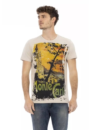 Trussardi Action Beige Cotton Men T-Shirt - L