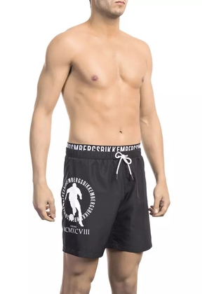 Bikkembergs Black Polyester Men Swim Short - L