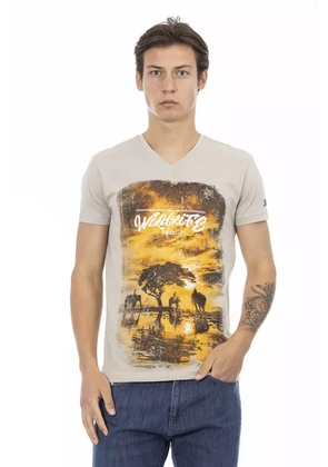 Trussardi Action Beige Cotton Men T-Shirt - M