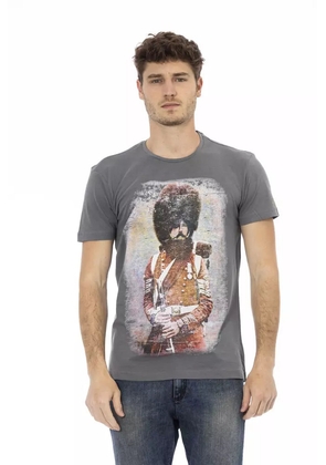 Trussardi Action Gray Cotton Men T-Shirt - L
