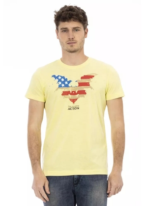 Trussardi Action Yellow Cotton Men T-Shirt - L