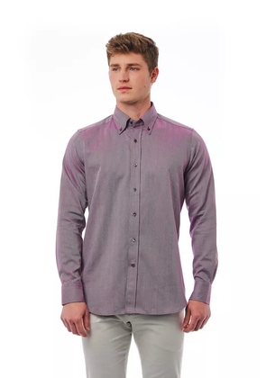 Bagutta Burgundy Cotton Men Shirt - XL