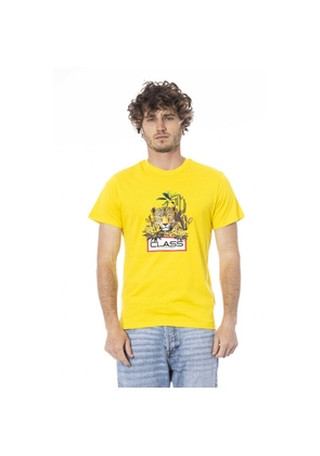 Cavalli Class Yellow Cotton Men T-Shirt - S