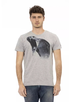 Trussardi Action Gray Cotton Men T-Shirt - L