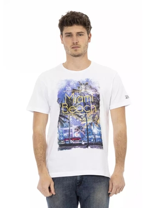 Trussardi Action White Cotton Men T-Shirt - M