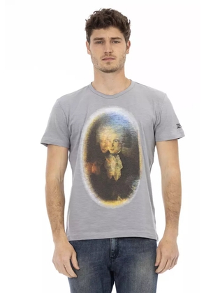 Trussardi Action Gray Cotton Men T-Shirt - L