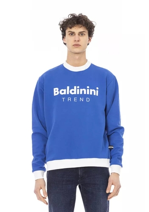 Baldinini Trend Blue Cotton Men Sweater - S