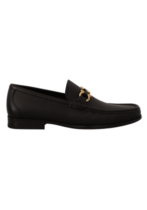 Salvatore Ferragamo Black Calf Leather Moccasins Loafers Shoes - EU39/US5