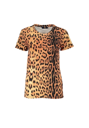 Cavalli Class Arancione Cotton Women T-Shirt - M