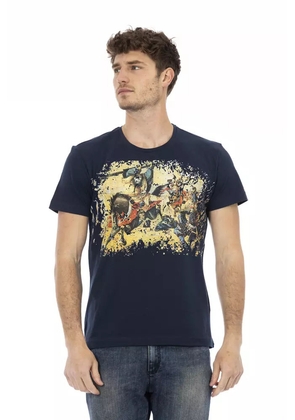 Trussardi Action Blue Cotton Men T-Shirt - 3XL