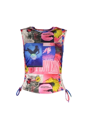 Desigual Blue Acetate Women's T-Shirt - XL