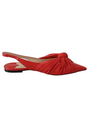 Jimmy Choo Annabell Flat Nap Chilli Leather Flat Shoes - EU36/US6