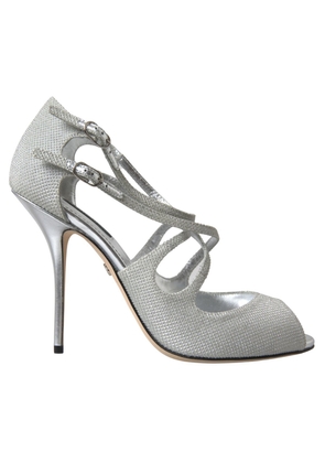 Dolce & Gabbana Silver Shimmers Sandals Heel Pumps Shoes - EU36.5/US6