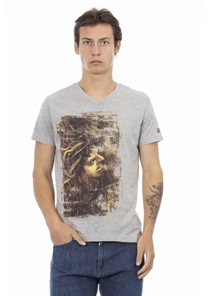 Trussardi Action Gray Cotton Men T-Shirt - S