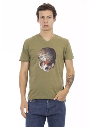 Trussardi Action Green Cotton Men T-Shirt - M