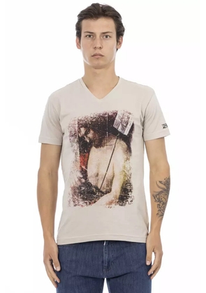 Trussardi Action Beige Cotton Men T-Shirt - M