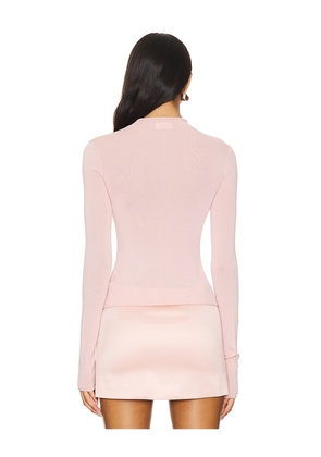 Camila Coelho Pauline Mock Neck Sweater in Pink. Size L. Also in XS, XXS, S, M, XL.