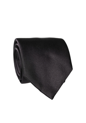 Dolce & Gabbana Black Satin 100% Silk Adjustable Women Tied Necktie Tie