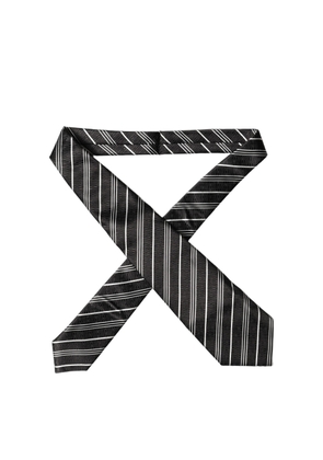 Dolce & Gabbana Black White Stripes Silk Adjustable Women Necktie Tie
