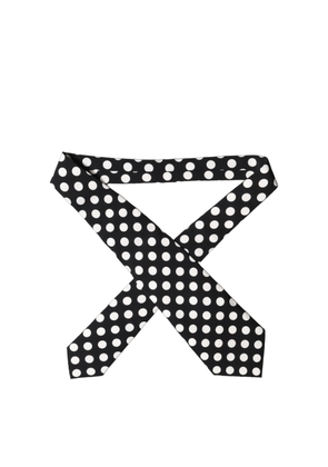 Dolce & Gabbana Black White Polka Dot Silk Adjustable Women Necktie Tie
