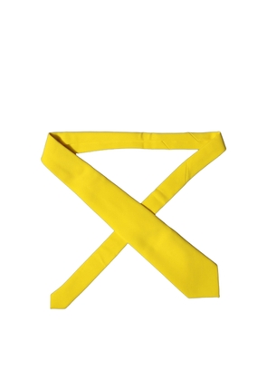 Dolce & Gabbana Yellow Solid Polyester Adjustable Women Tied Necktie Tie