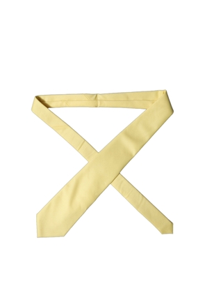 Dolce & Gabbana Yellow Solid Satin Silk Adjustable Women Tied Necktie Tie