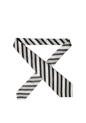 Dolce & Gabbana Black White Stripes Silk Adjustable Women Necktie Tie
