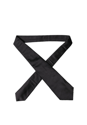 Dolce & Gabbana Black Satin Silk Blend Adjustable Women Tied Necktie Tie