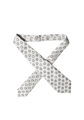 Dolce & Gabbana White Gray Polka Dot Silk Adjustable Women Necktie Tie